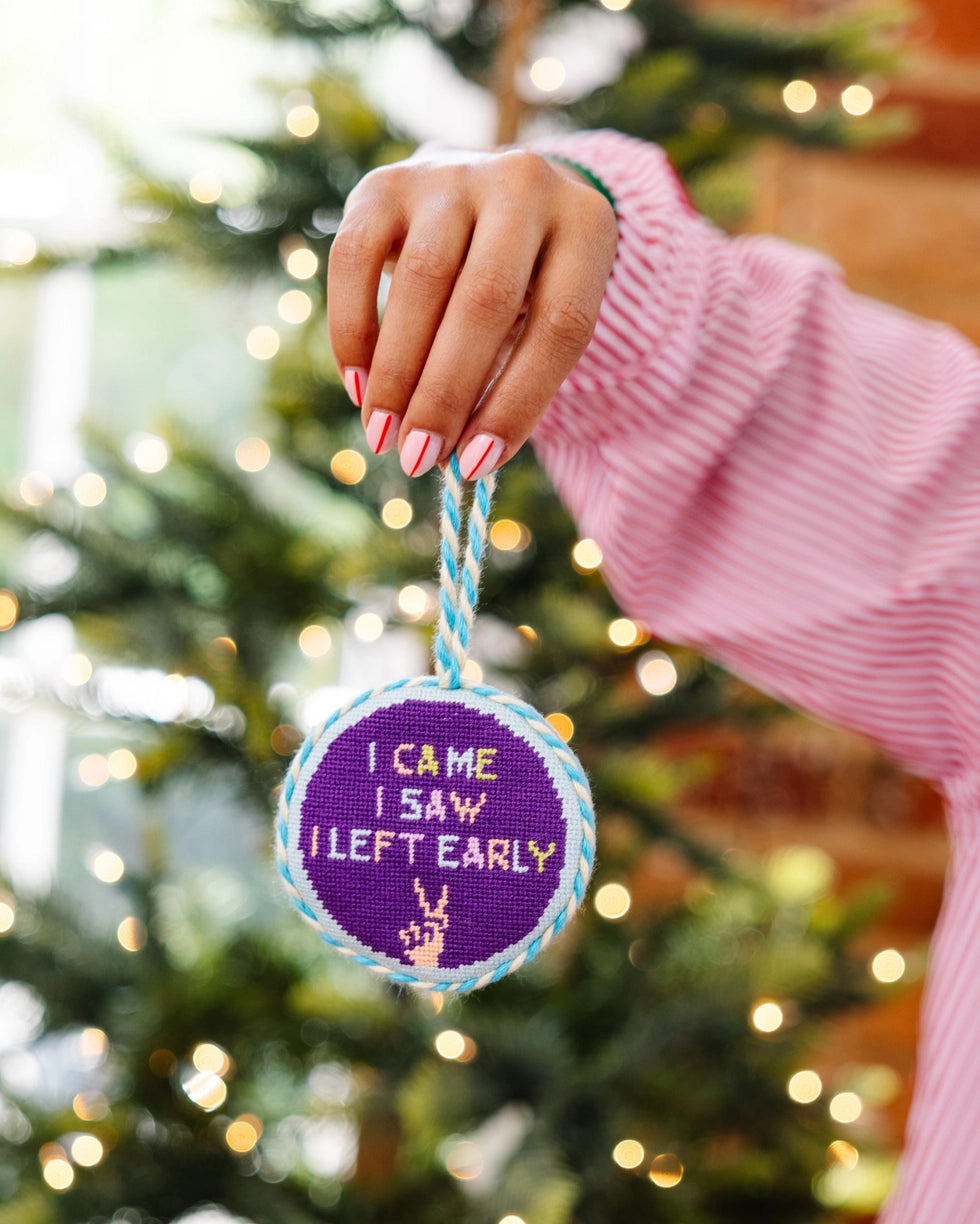 Left Early - Needlepoint Ornament