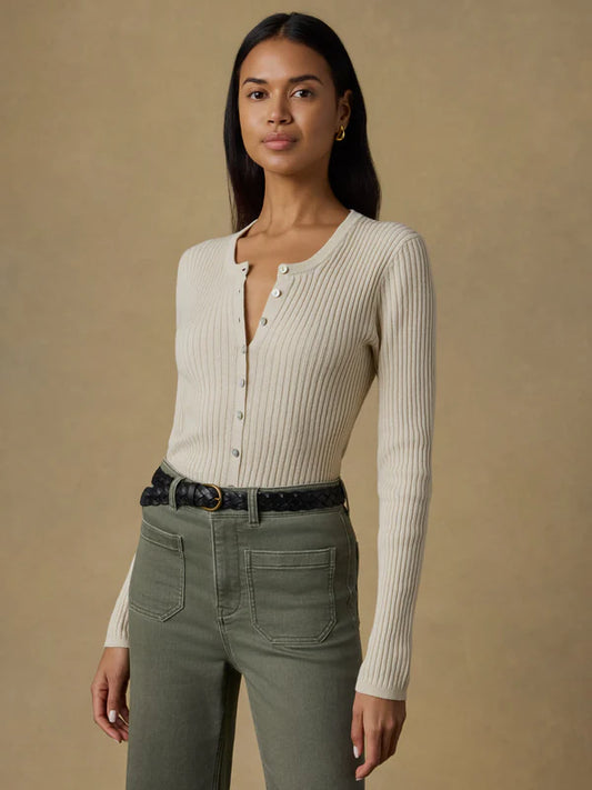 Miramar Linen Crewneck Cardigan