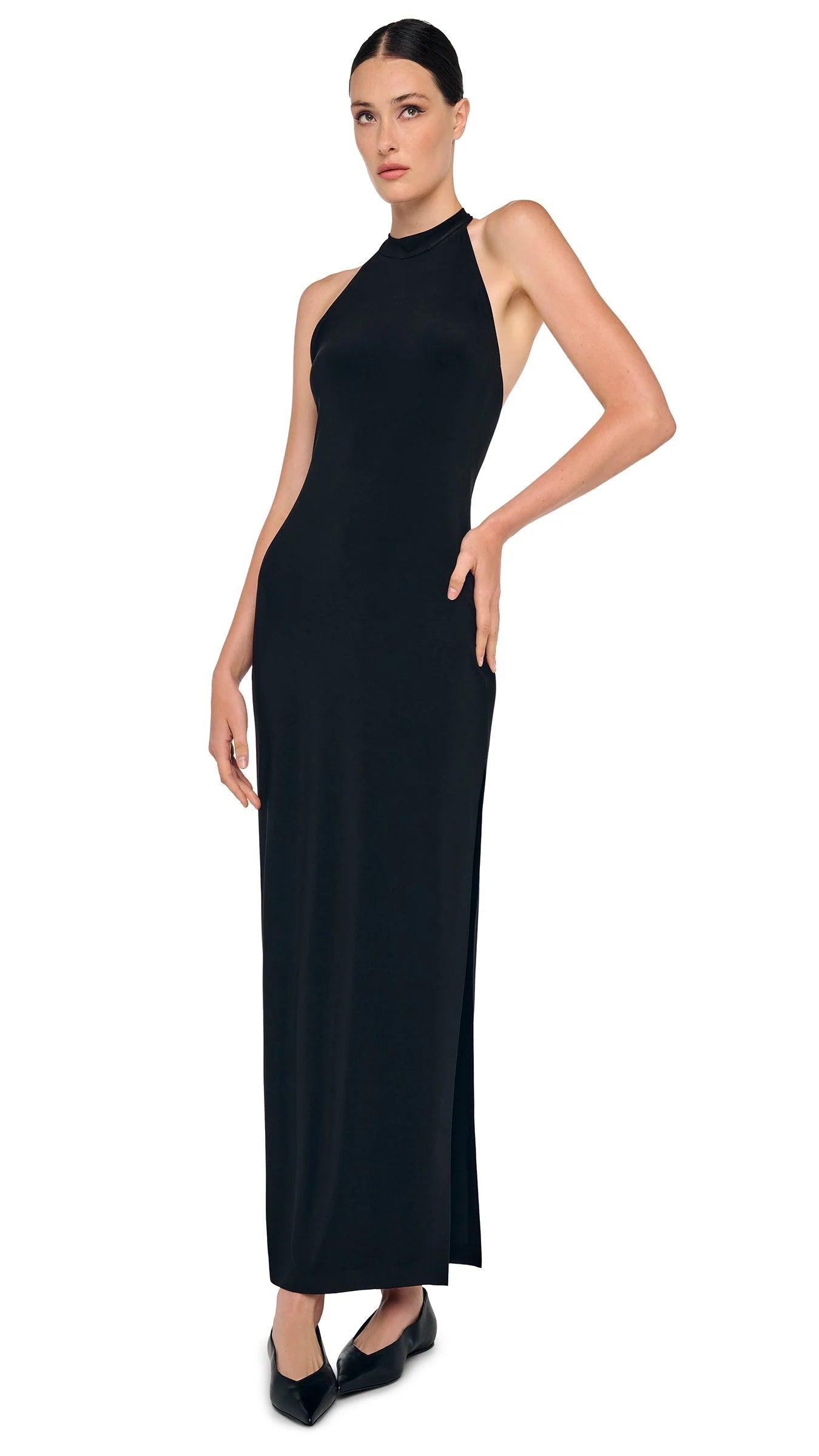 Halter Long Dress with Side Slit