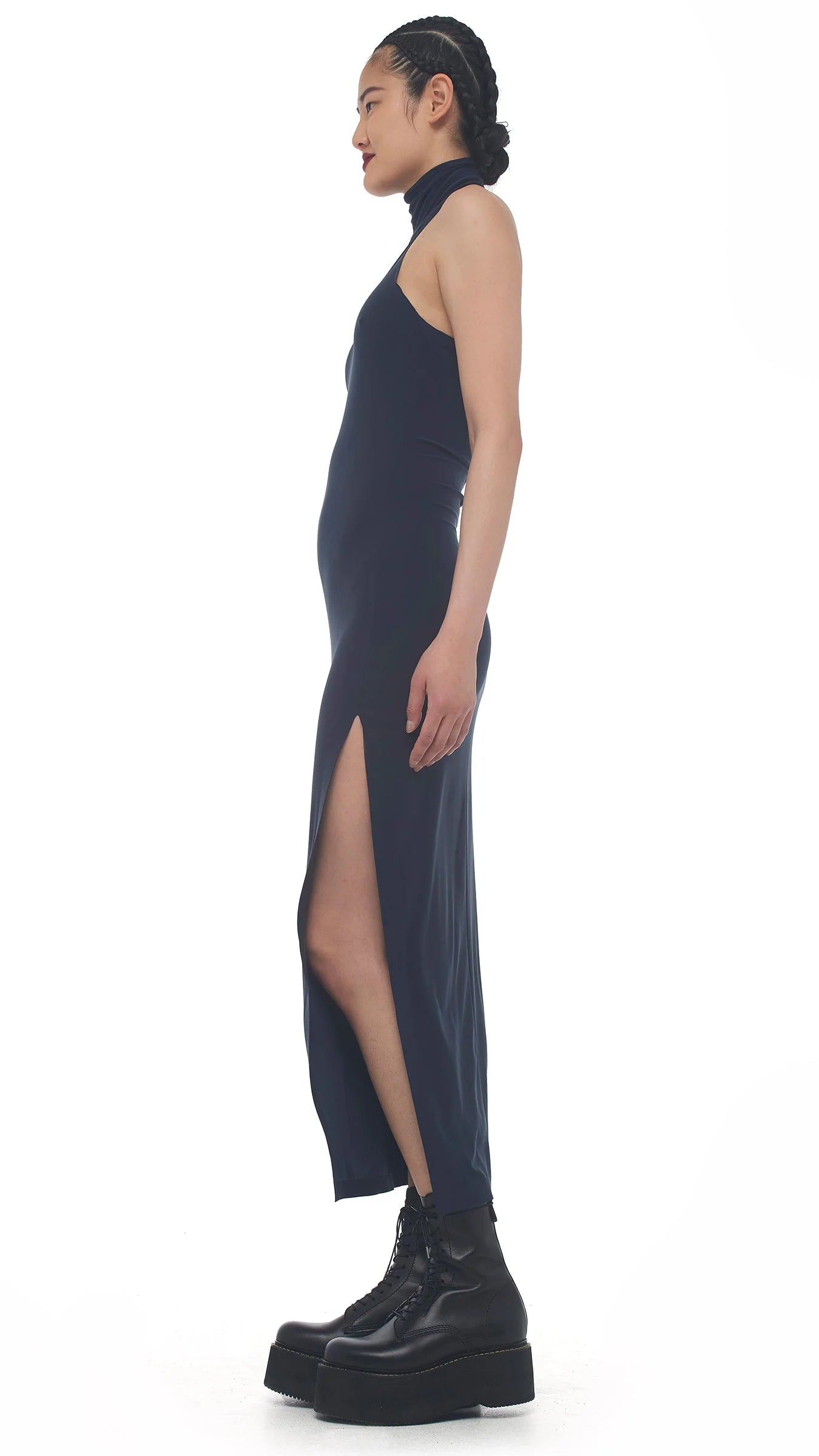 Halter Turtle Side Slit Gown