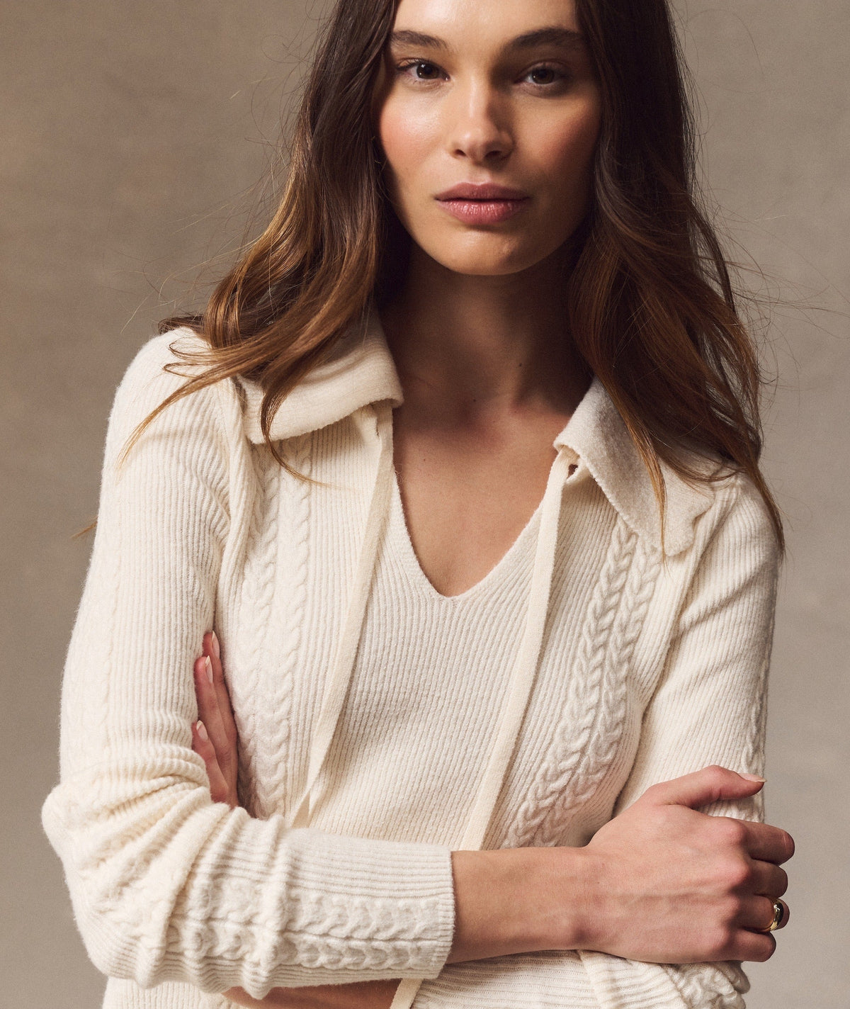 Ivy Cable Knit Polo