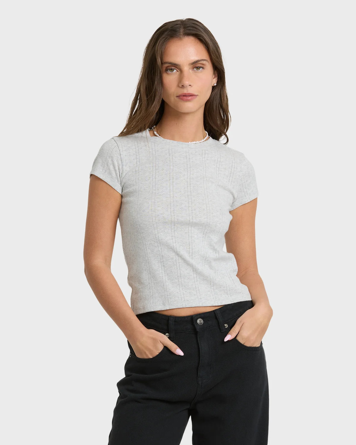 Just For You Heathered Short Sleeve Top