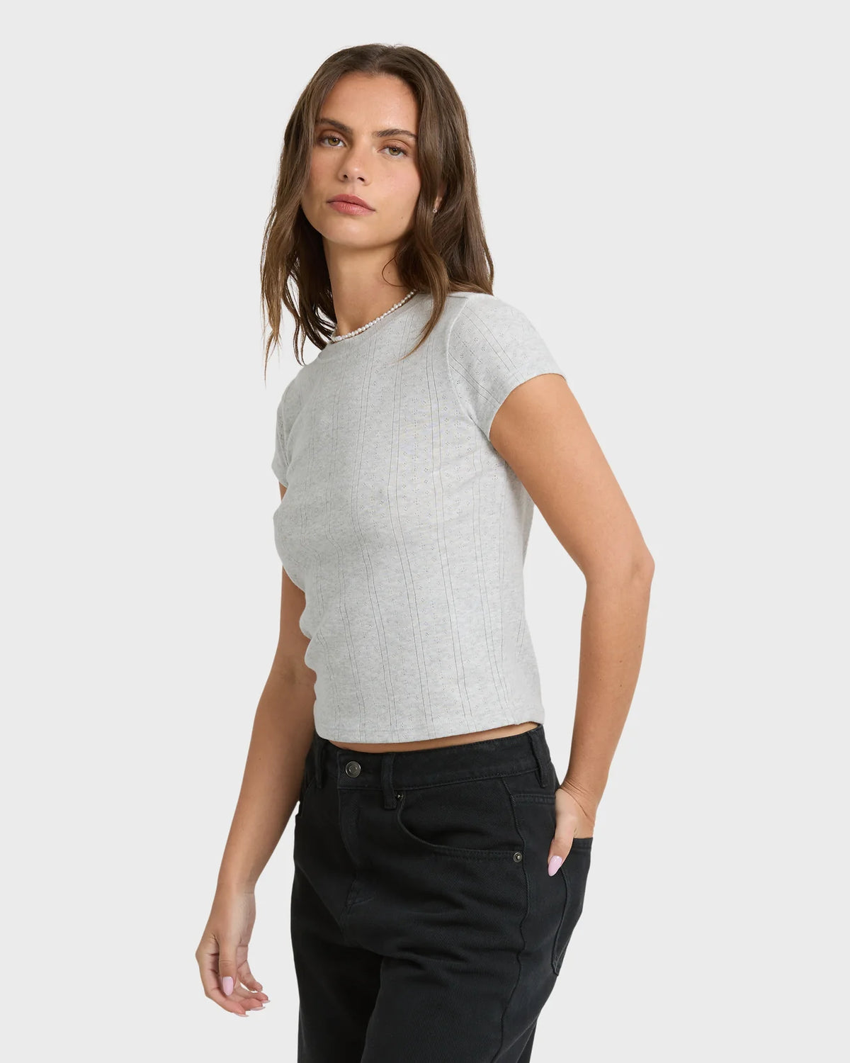 Just For You Heathered Short Sleeve Top