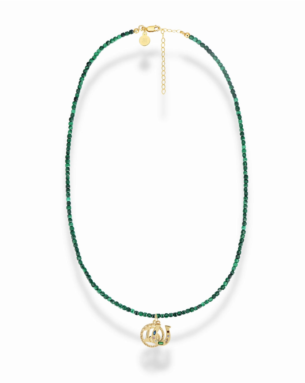 Merit Gemstone Necklace - Malachite Beads