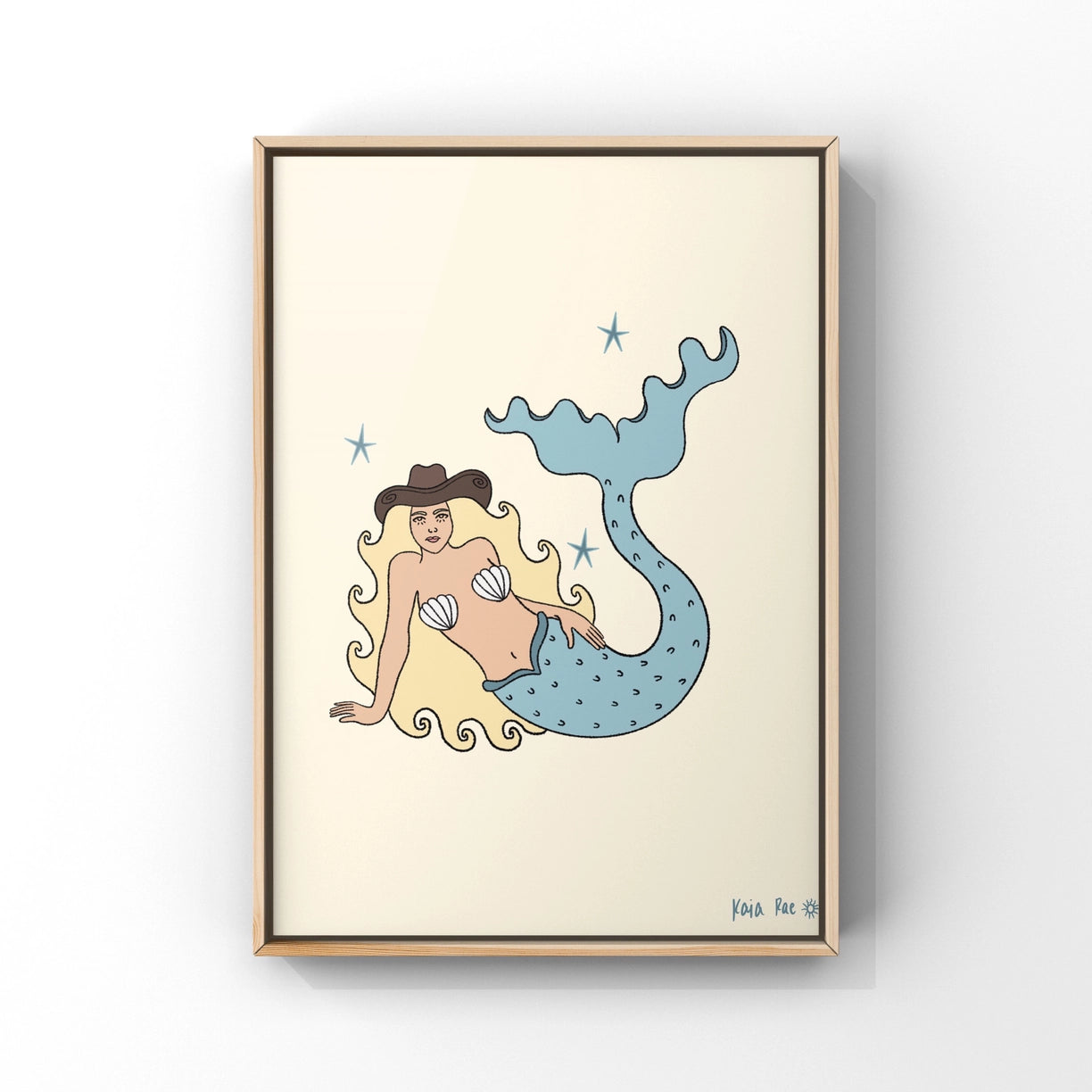Mermaid Cowgirl Art Print