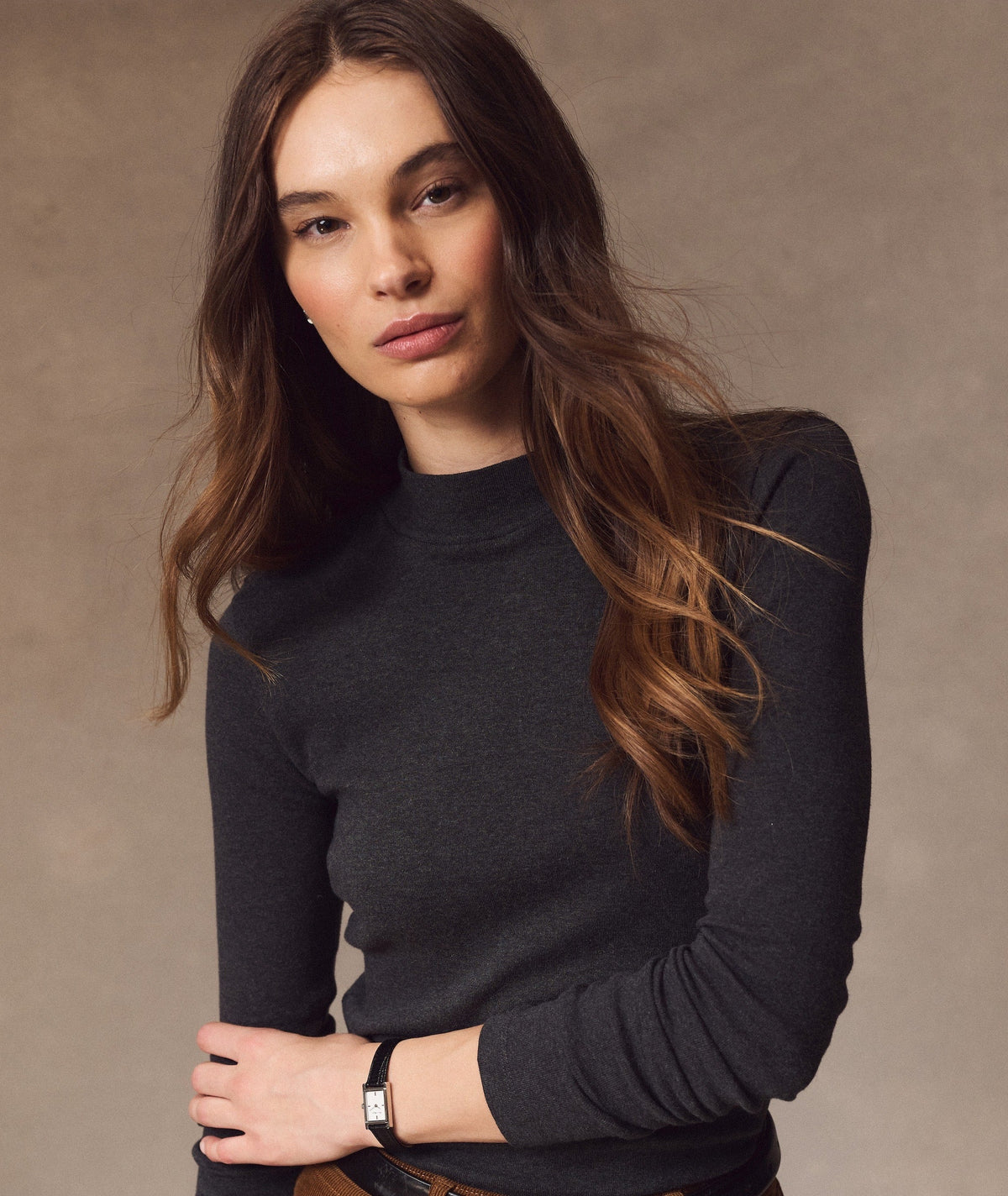 Mini Rib Mock Neck