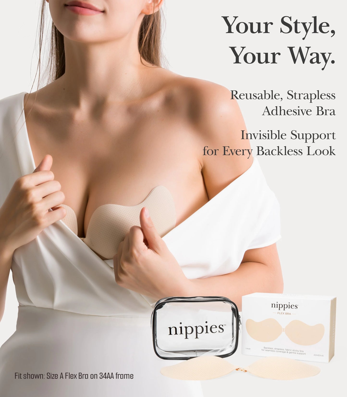 Nippies Flex Bra - Stick-On Strapless Bra