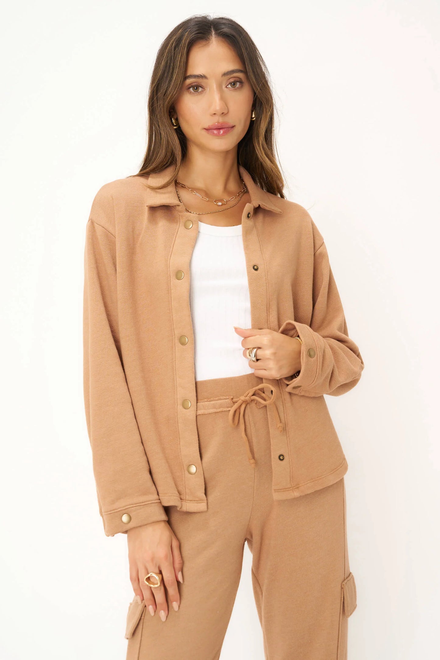 FINAL SALE- Nydia Snap Front Collared Jacket