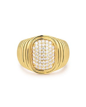 The Pave Oval Bezel Ring