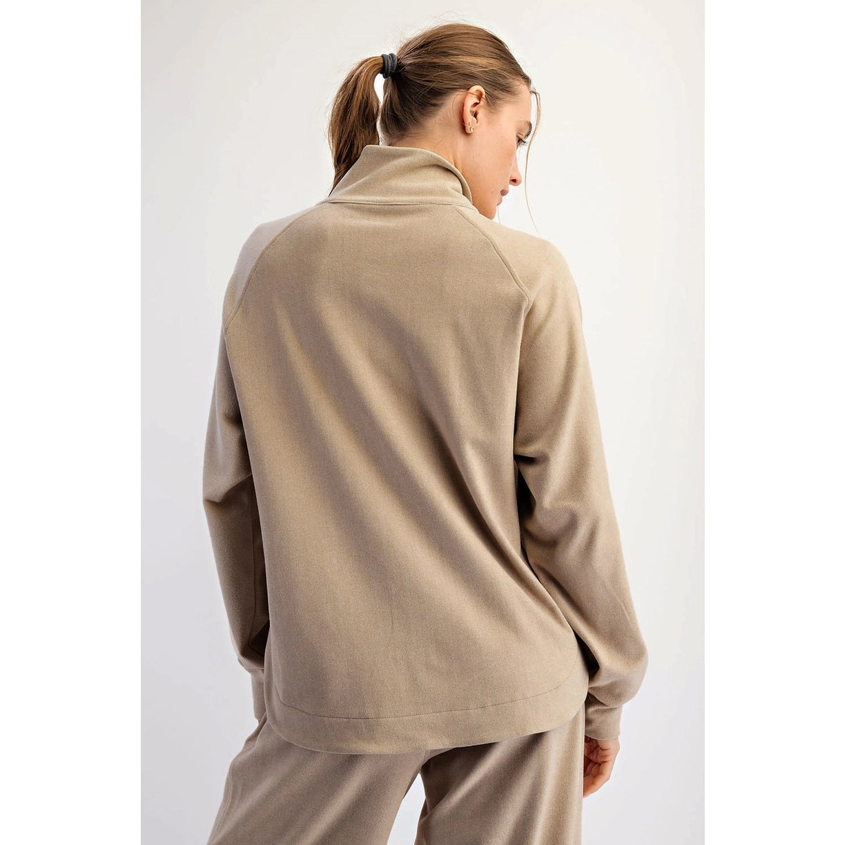 Brushed Rib Button Down Pullover