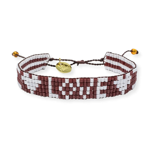 Seed Bead LOVE with Hearts Bracelet