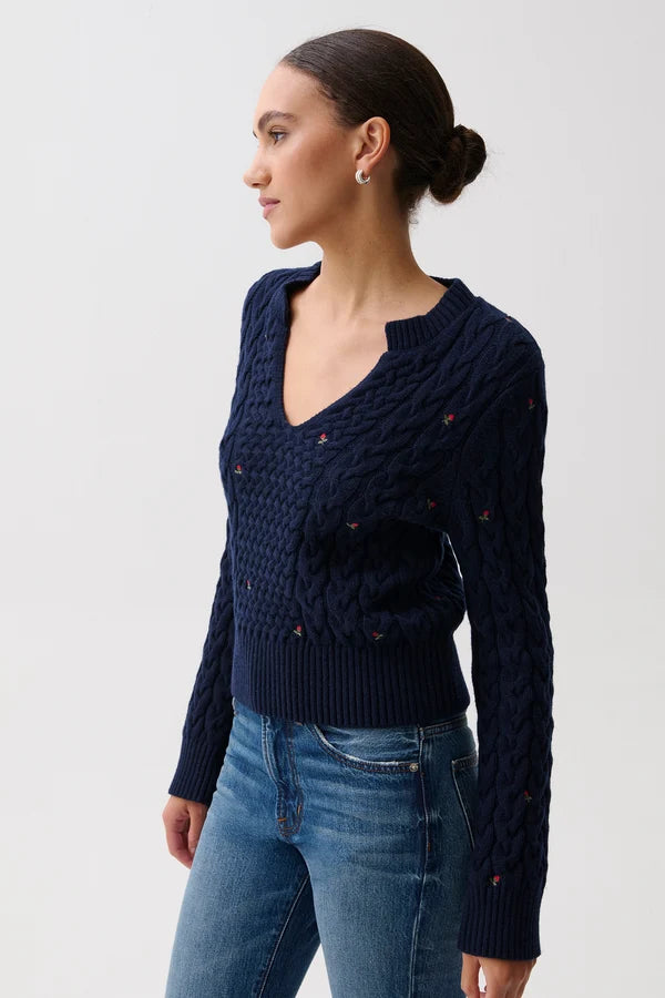 Shana Cable Embroidered Sweater
