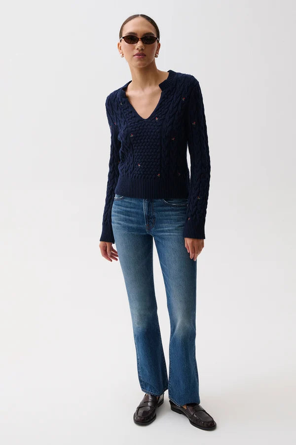 Shana Cable Embroidered Sweater