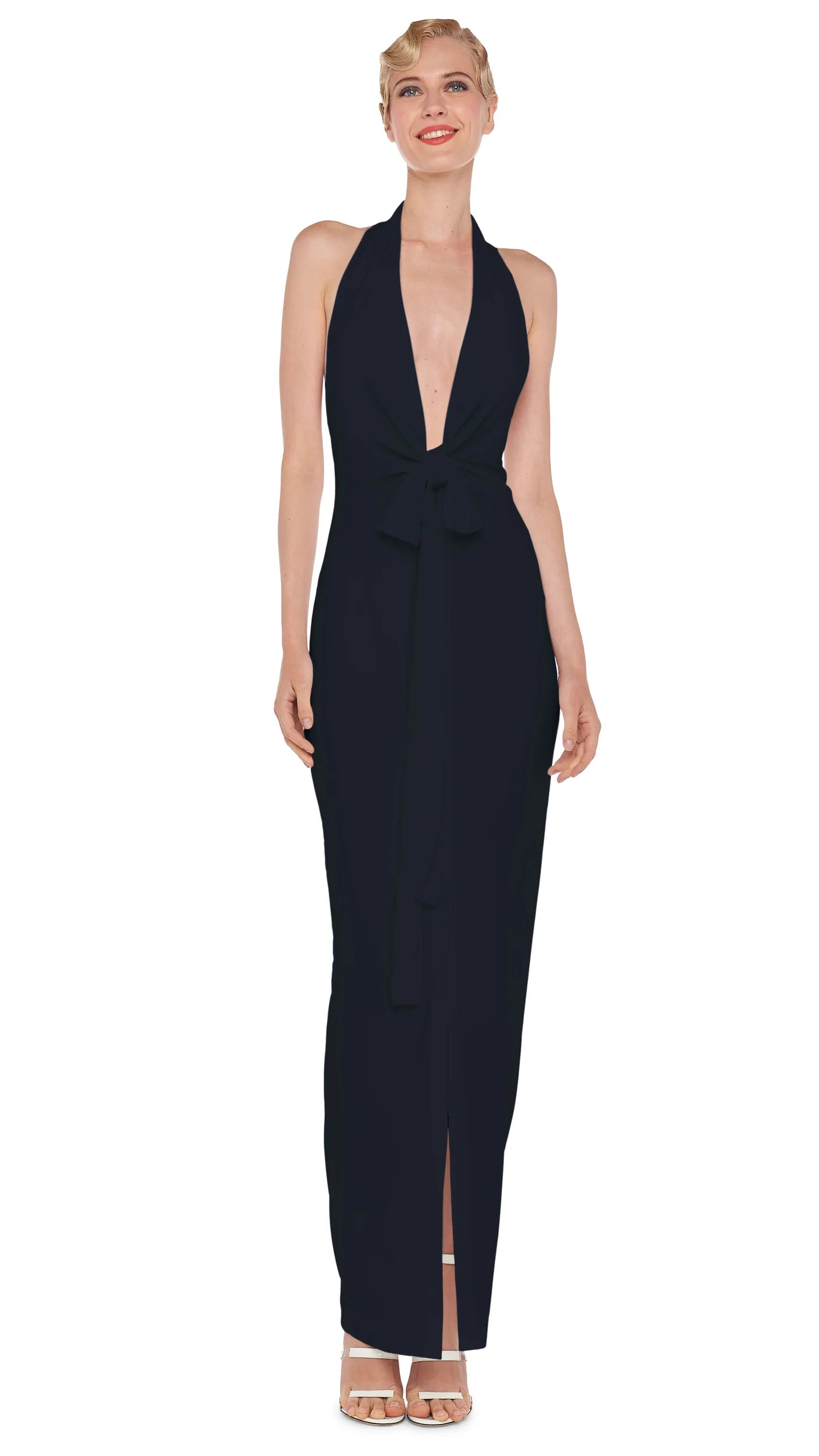 Tie Front Halter Gown