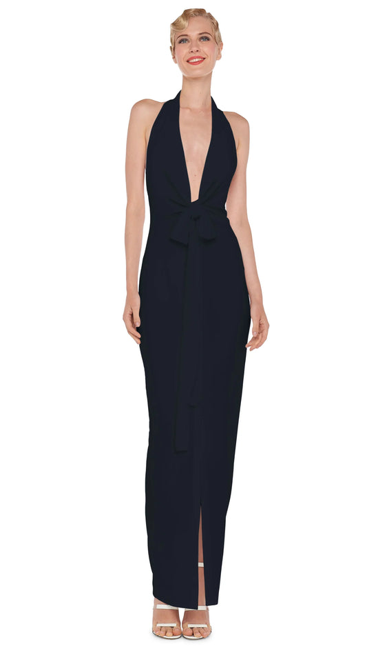 Tie Front Halter Gown