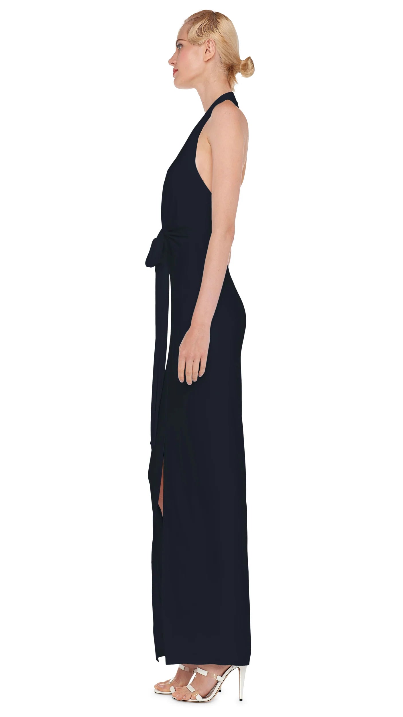 Tie Front Halter Gown