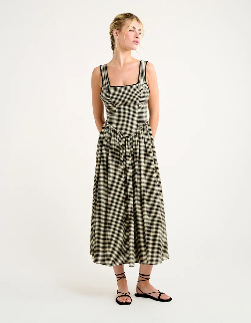 Toulouse Gingham Midi Dress