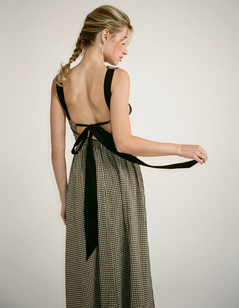Toulouse Gingham Midi Dress