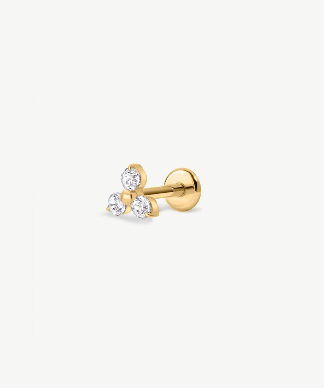 Trio Cz Flat Back Stud
