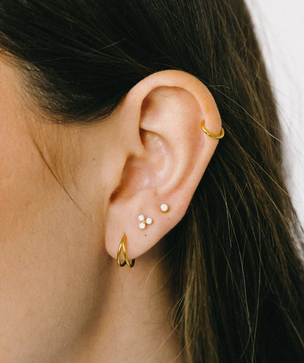 Trio Cz Flat Back Stud