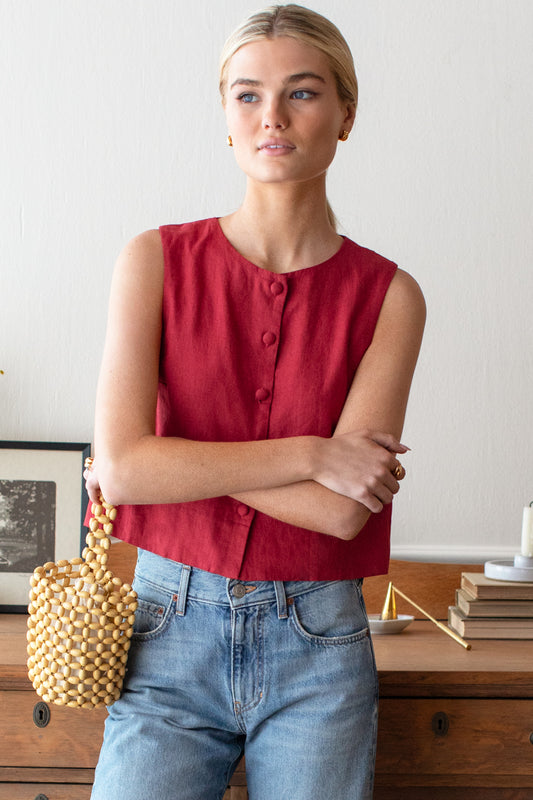 Button Front Wide Hem Top