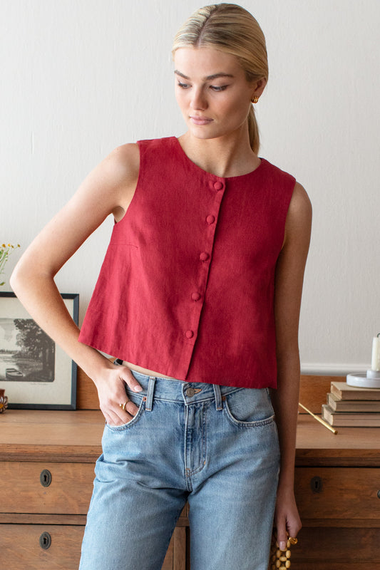 Button Front Wide Hem Top