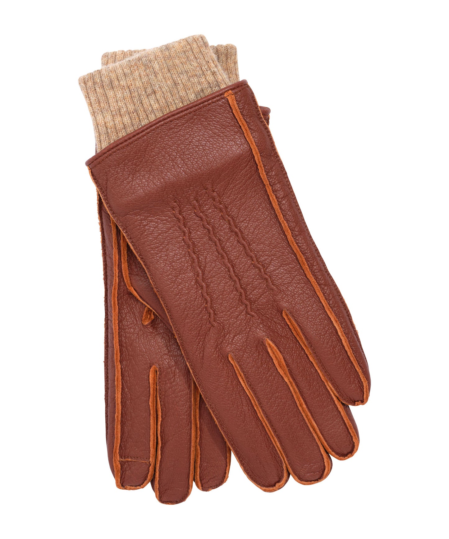 Leather Glove with Knit Cuff